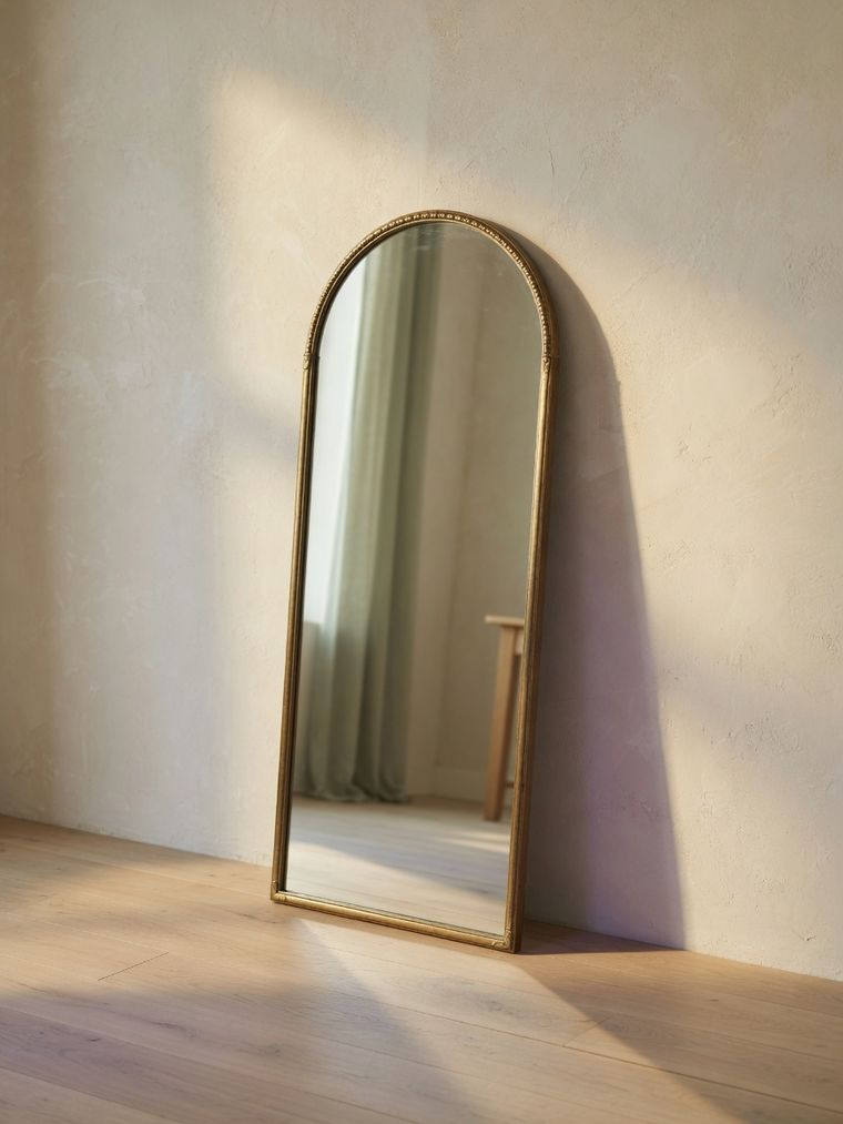 Arched Brass Mirror