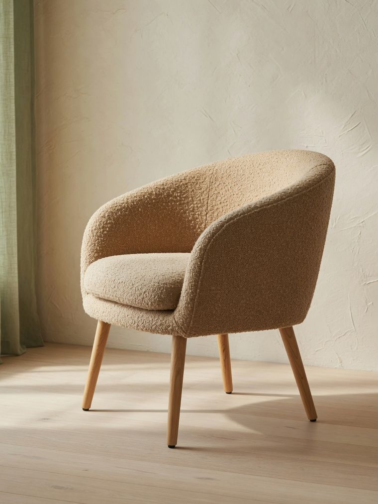 Boucle Accent Chair — Oat