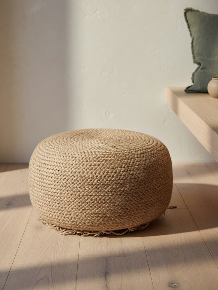 Woven Jute Pouffe